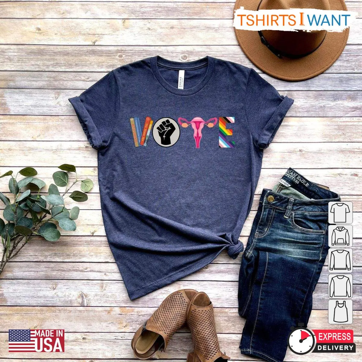 Vote Shirt – Banned Books, Reproductive Rights, BLM, Pro Roe, LGBTQ Activism Tee 3