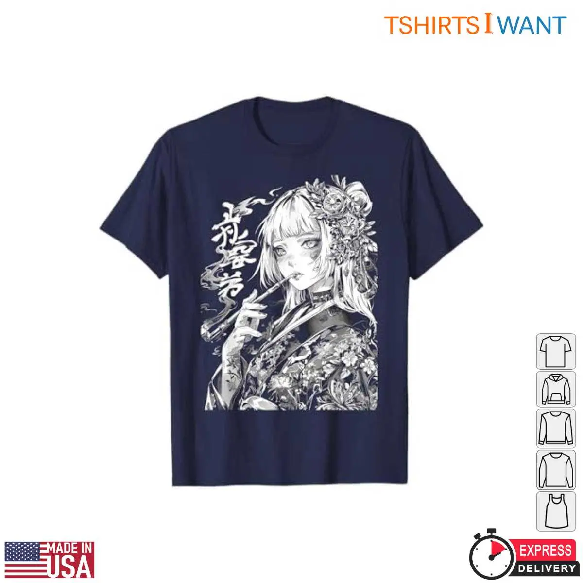 Waifu Anime Girl Haunting Floral T Shirt 1 1.jpg