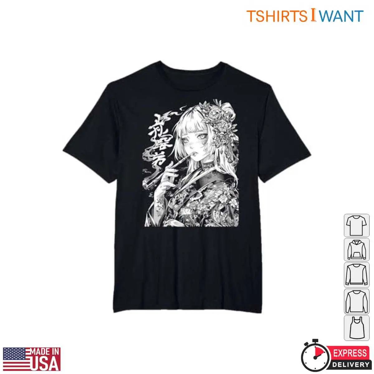 Waifu Anime Girl Haunting Floral T Shirt 2 1.jpg