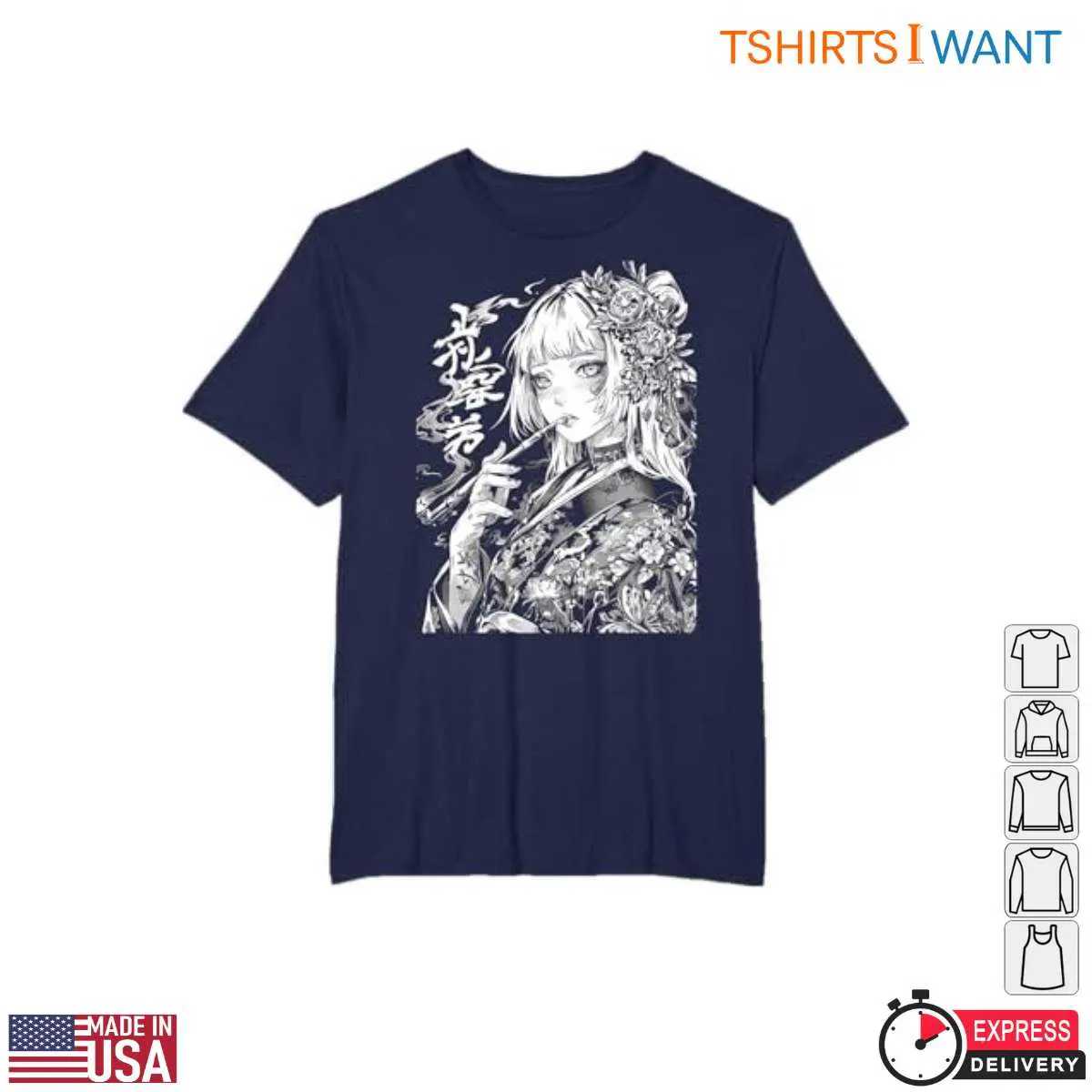 Waifu Anime Girl Haunting Floral T Shirt 3 1.jpg