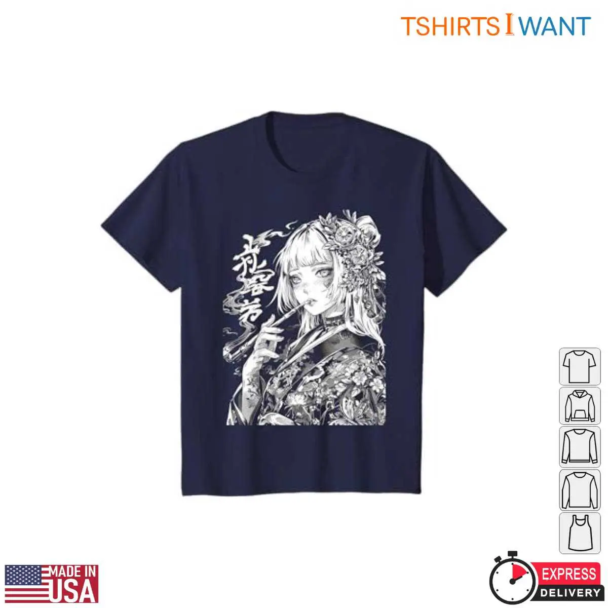 Waifu Anime Girl Haunting Floral T Shirt 5 1.jpg