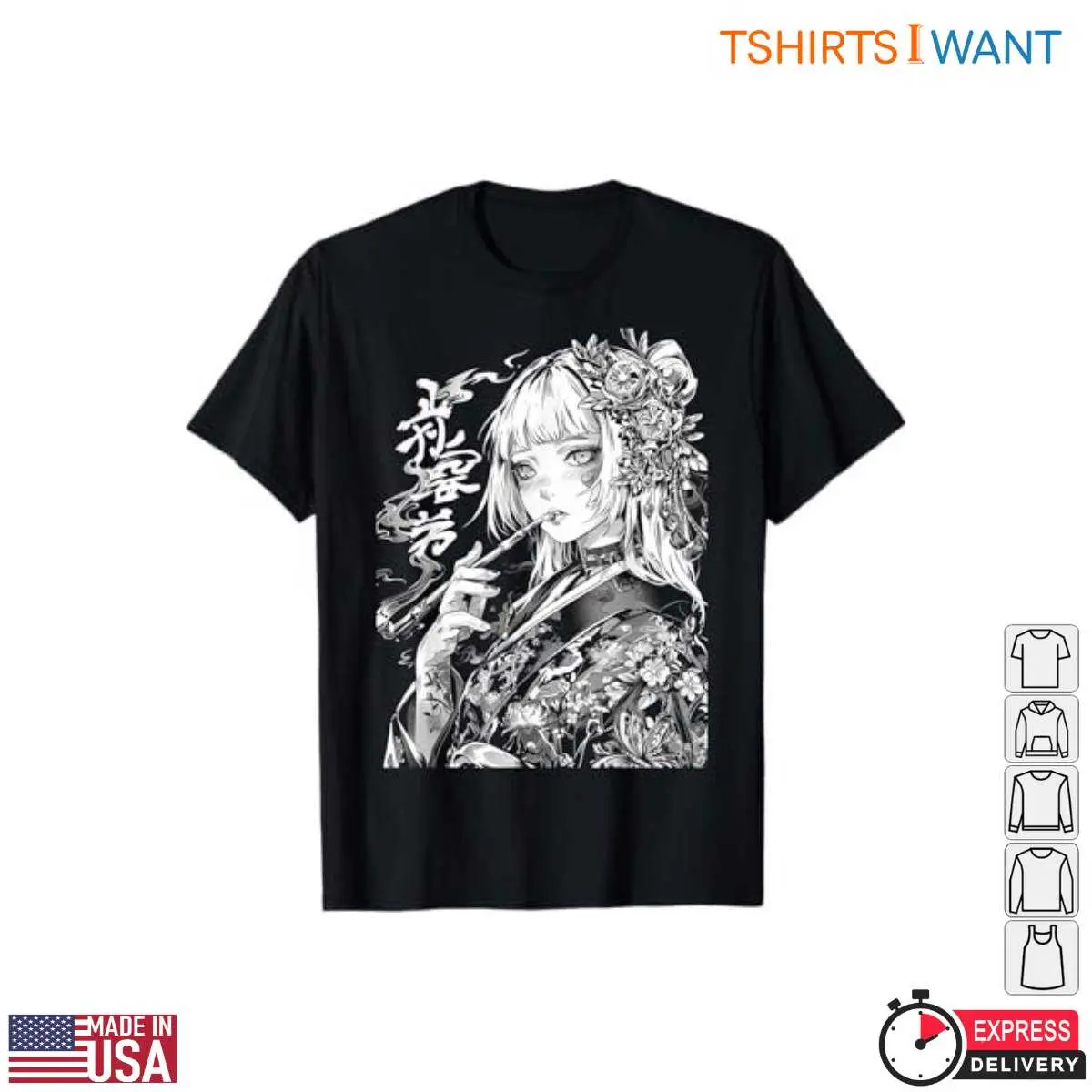 Waifu Anime Girl Haunting Floral T Shirt 7 1.jpg