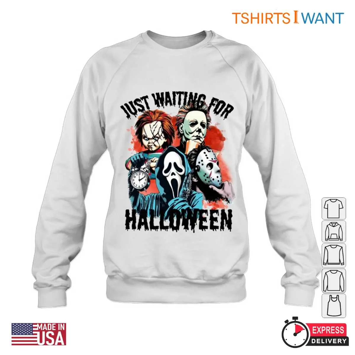 Waiting for Halloween - Chucky, Michael Myers, Ghostface, and Jason Horror Characters Shirt 12 Waiting for Halloween Horror Characters Shirt 2