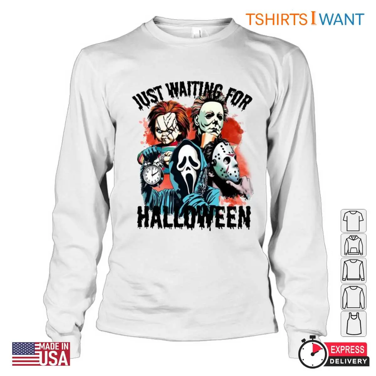 Waiting for Halloween Horror Characters Shirt 3 1.jpg