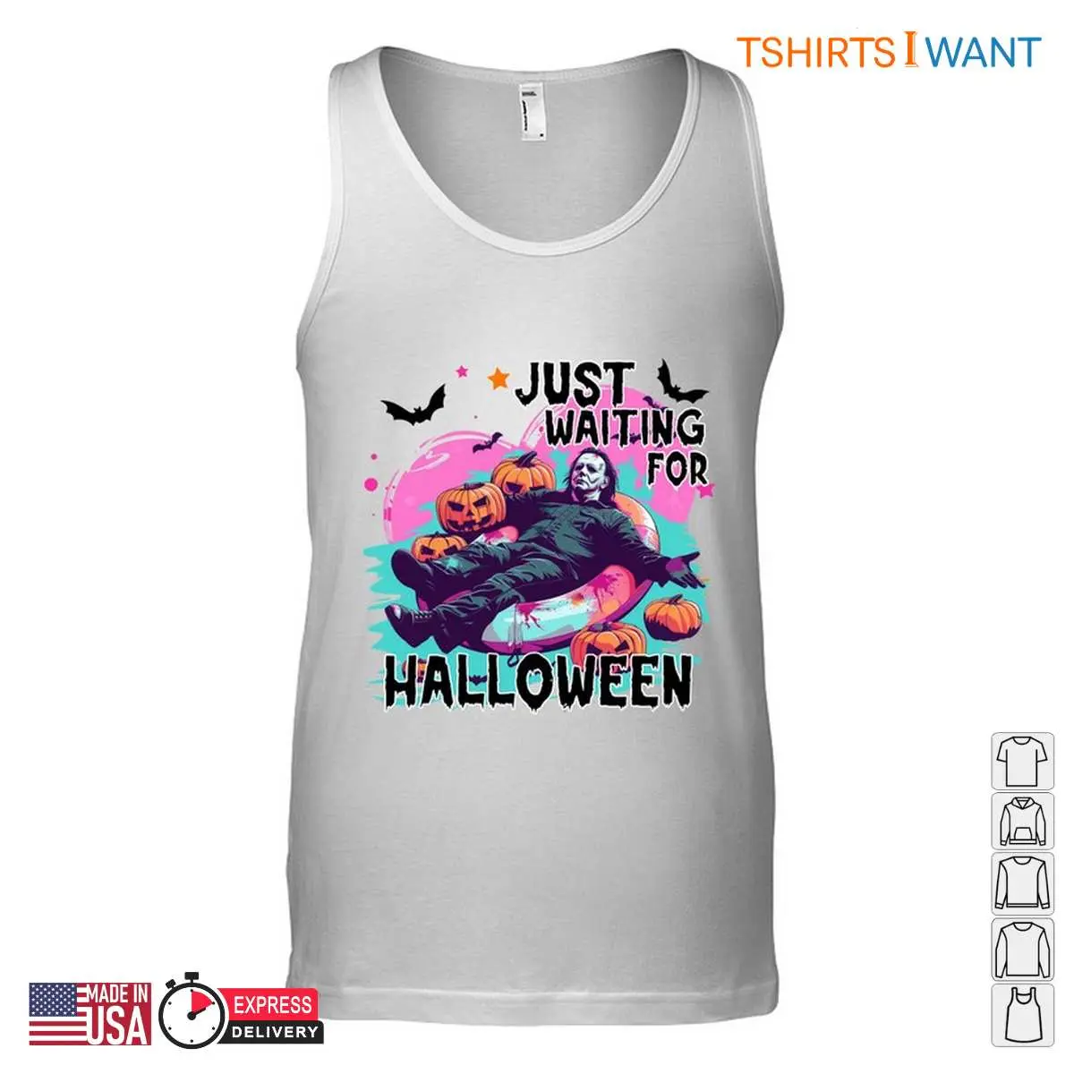 Waiting for Halloween Meme Michael Myers Pumpkin Tee 1 1.jpg