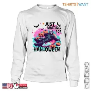 Waiting for Halloween Meme - Michael Myers Pumpkin T-Shirt 7 Waiting for Halloween Meme Michael Myers Pumpkin Tee 2 1.jpg