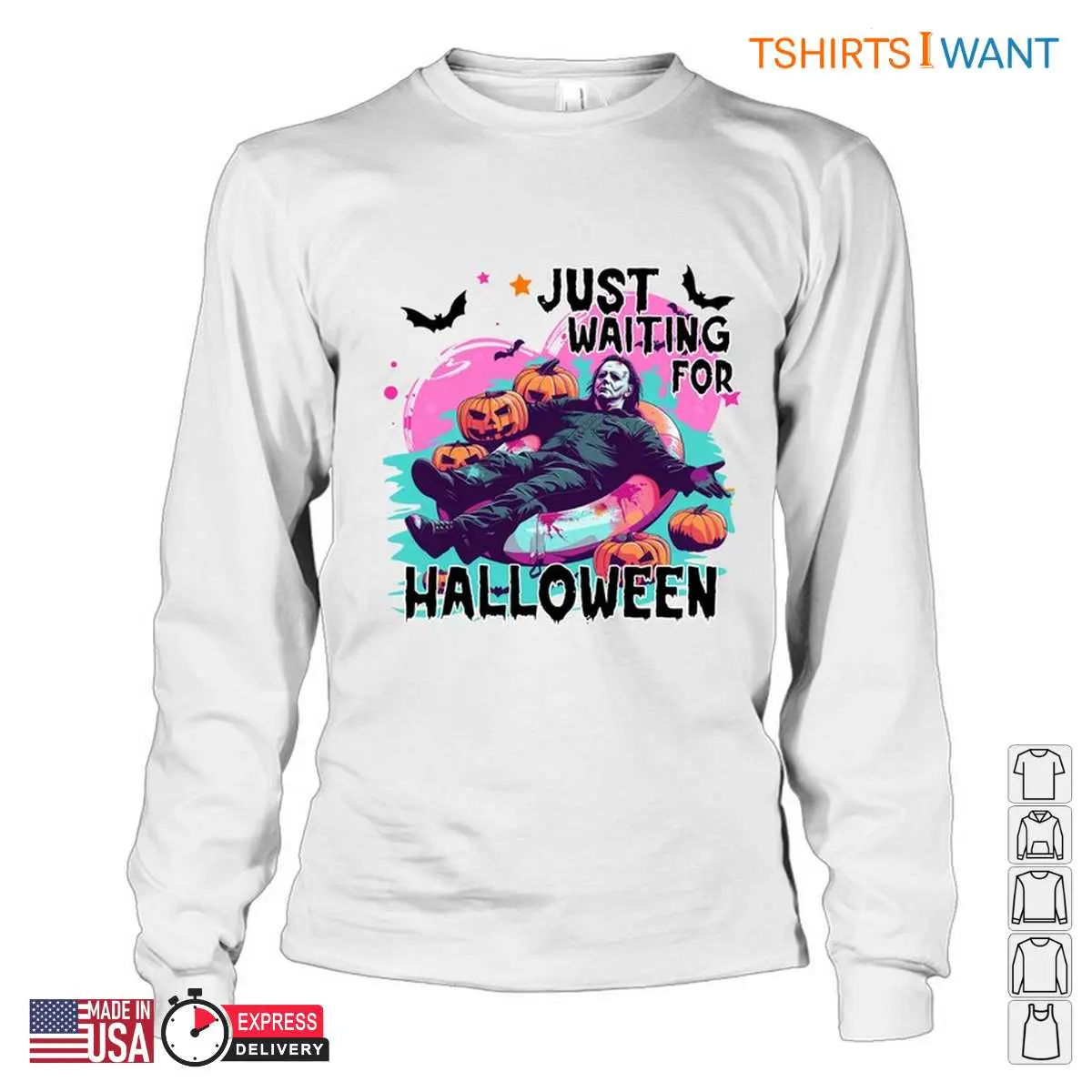 Waiting for Halloween Meme Michael Myers Pumpkin Tee 2 1.jpg