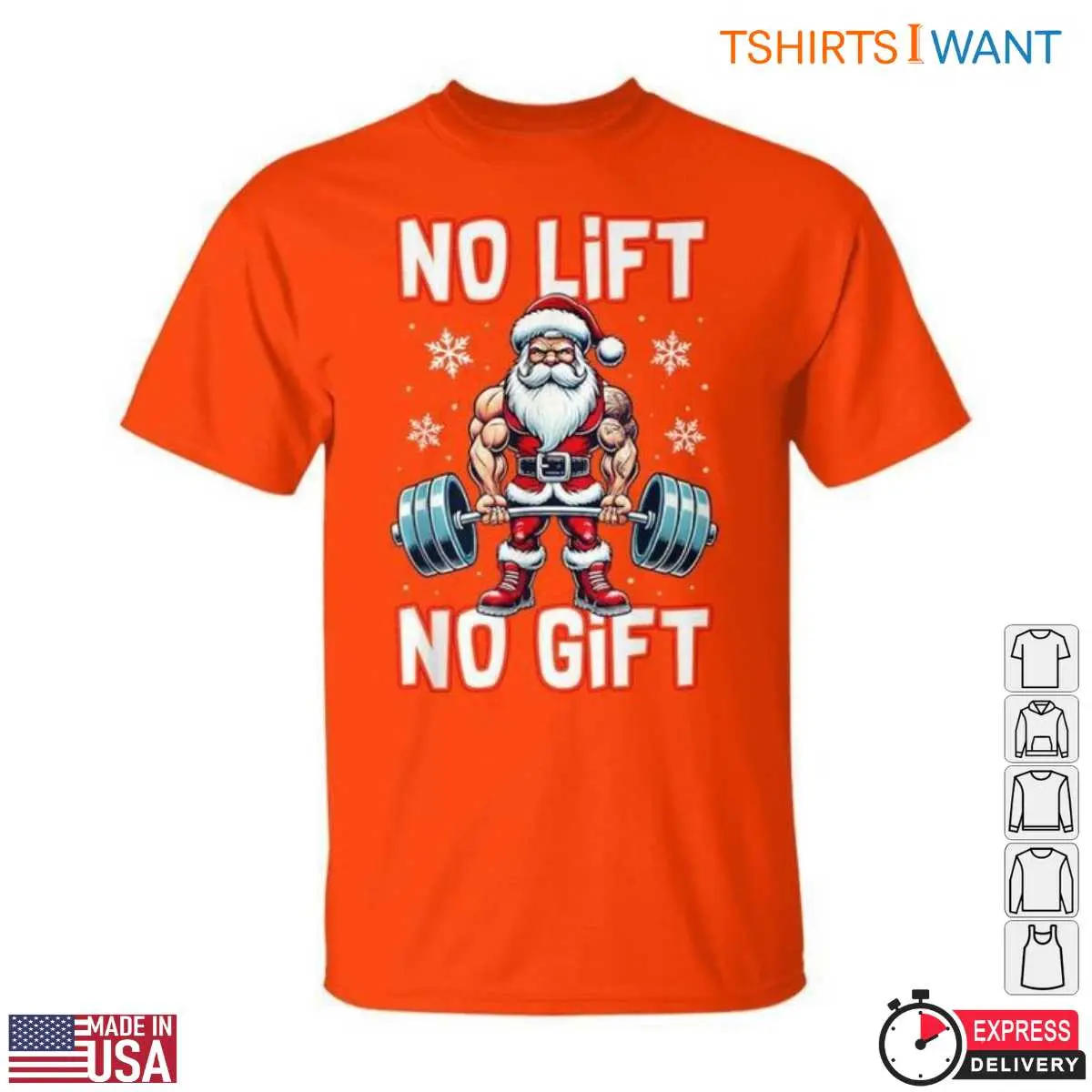 Weightlifting Santa No Lift No Gift Funny Holiday Graphic Tee 2 Weightlifting Santa Funny Holiday Tee 2 1.jpg