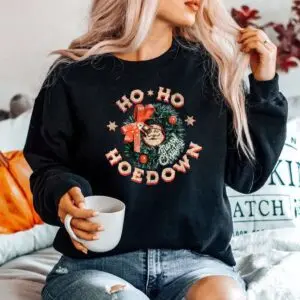 Western Christmas Shirt - Ho Ho Hoedown Santa Jingle Bells Vintage Tee 9 Western Christmas Ho Ho Hoedown Shirt 5 1.jpg