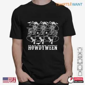 Western Halloween Shirts: Howdyween Spooky Skeleton Dancing Cowboy Halloween Tee 6 Western Halloween Shirts Howdyween Cowboy Tee 2 1.jpg