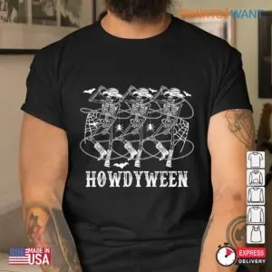 Western Halloween Shirts: Howdyween Spooky Skeleton Dancing Cowboy Halloween Tee 8 Western Halloween Shirts Howdyween Cowboy Tee 4 1.jpg