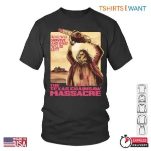 Who Will Survive Texas Chainsaw Massacre T Shirt Vintage Leatherface Horror Movie Tee 1 1.jpg