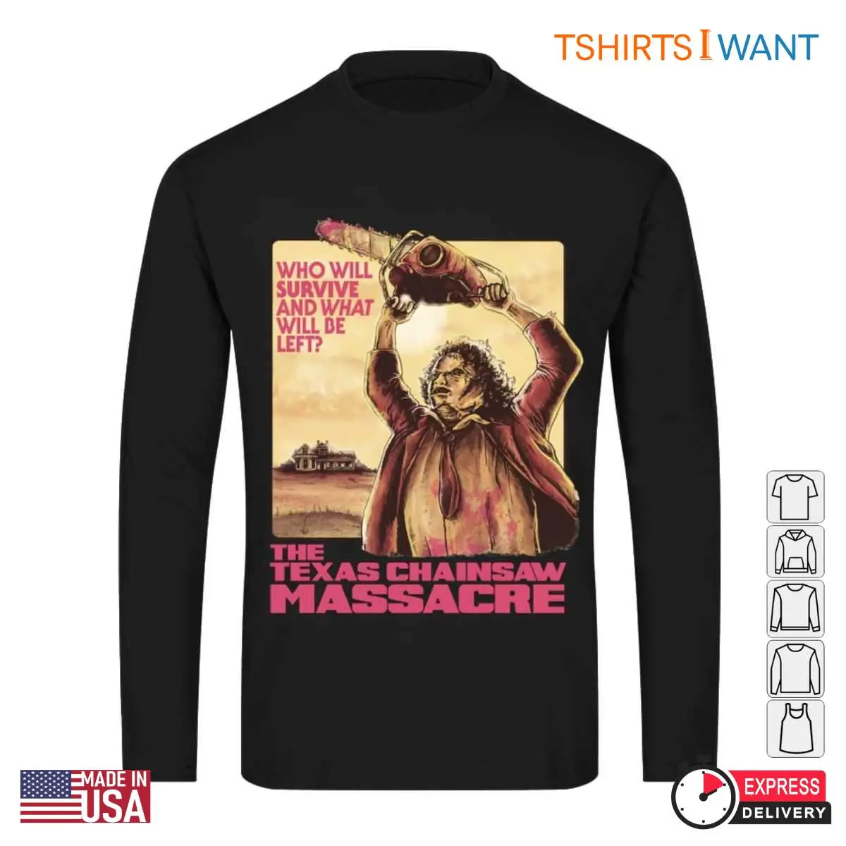 Who Will Survive Texas Chainsaw Massacre T Shirt Vintage Leatherface Horror Movie Tee 2 1.jpg