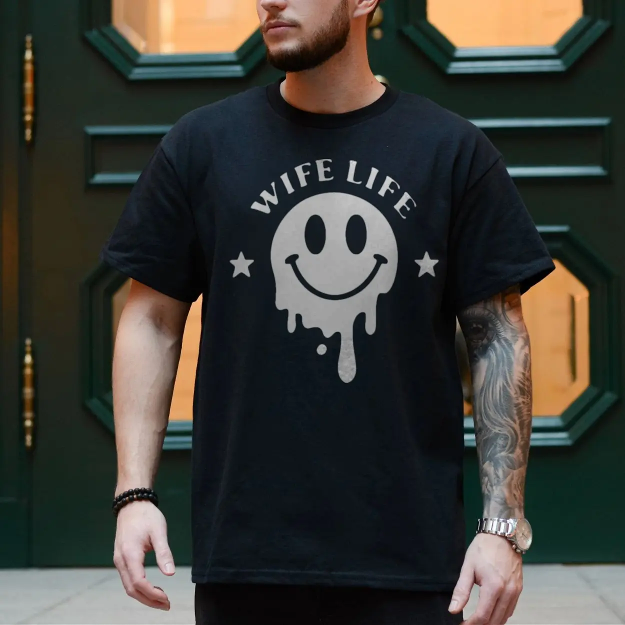 Wife Life Dripping Smiley Face Funny Graphic T-Shirt 4 Wife Life Dripping Smiley Face Funny Graphic T Shirt 4 1.jpg