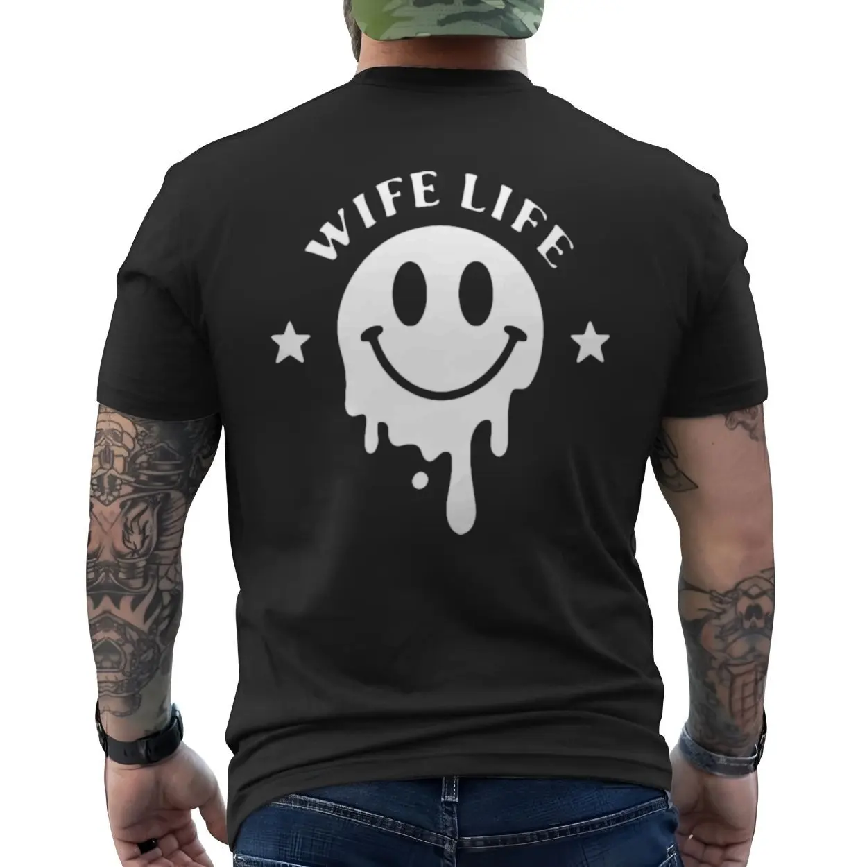Wife Life Dripping Smiley Face Funny Graphic T-Shirt 6 Wife Life Dripping Smiley Face Funny Graphic T Shirt 6 1.jpg