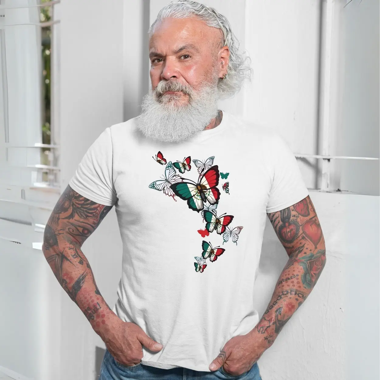 Wings of Freedom E28093 Mexico Flag Butterfly T shirt 7 1.jpg