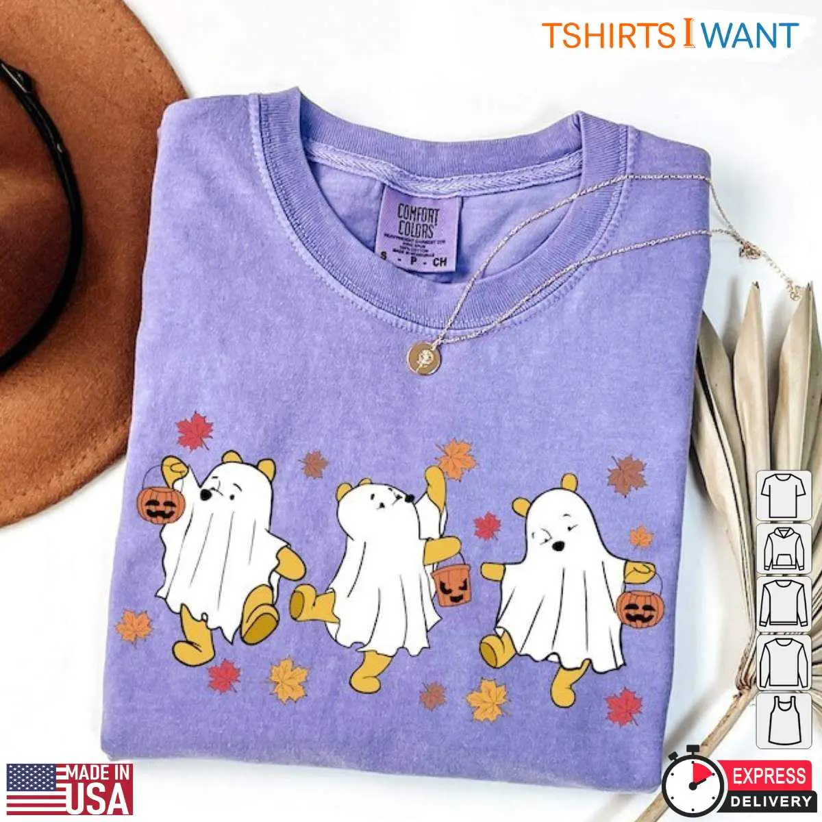 Winnie The Pooh Halloween Ghost Pumpkin T Shirt 4 1.jpg
