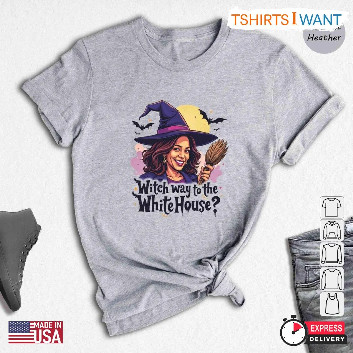 Witch Way To The White House Kamala Harris 2024 Halloween Shirt – Election Gift for Democrats 3