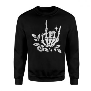 Witchy Goth Skeleton Hand T Shirt Floral Rock On Alt Apparel 3 1.jpg