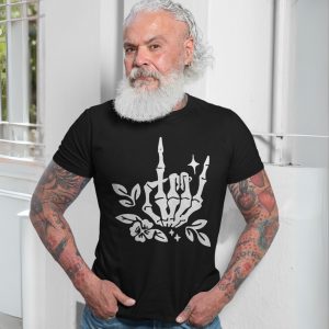 Witchy Goth Skeleton Hand T Shirt Floral Rock On Alt Apparel 7 1.jpg